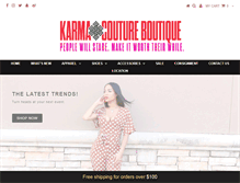 Tablet Screenshot of karmacoutureboutique.com